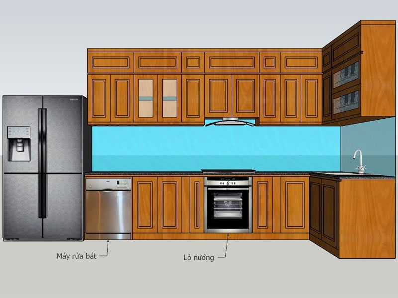 Mẫu tủ bếp gỗ công nghiệp đẹp PB008