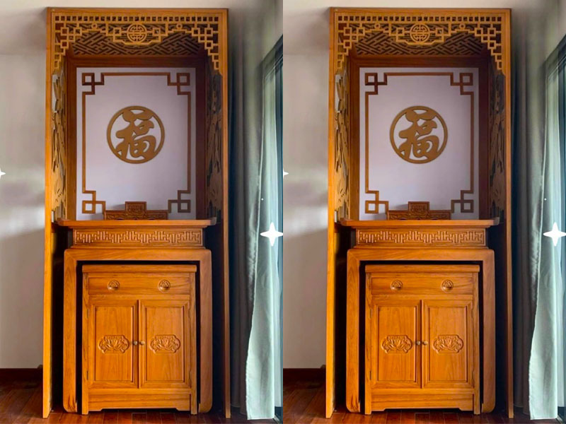 vách ngăn bàn thờ nhà chung cư