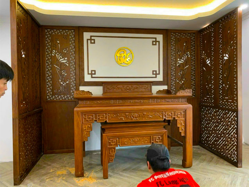 vách ngăn cnc phòng thờ hà nội